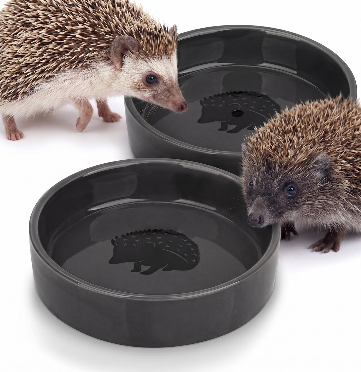NatureCrafts Egel Voeder- en Drinkbakje Set - Weerbestendig Keramiek 12cm - Stabiele Voederschalen voor Egelhuisje en Egelhuis