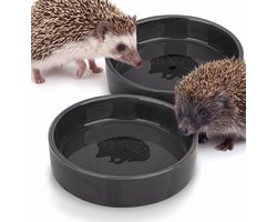 NatureCrafts egel voer- en drinkbakje 2-delig vorstbestendig - 12 cm