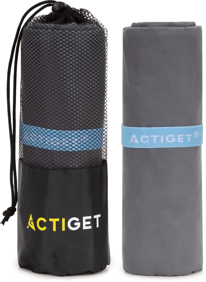 Actiget® Strandlaken | Badlaken | Strandhanddoek | Microvezel | 180 x 100 cm | Grijs