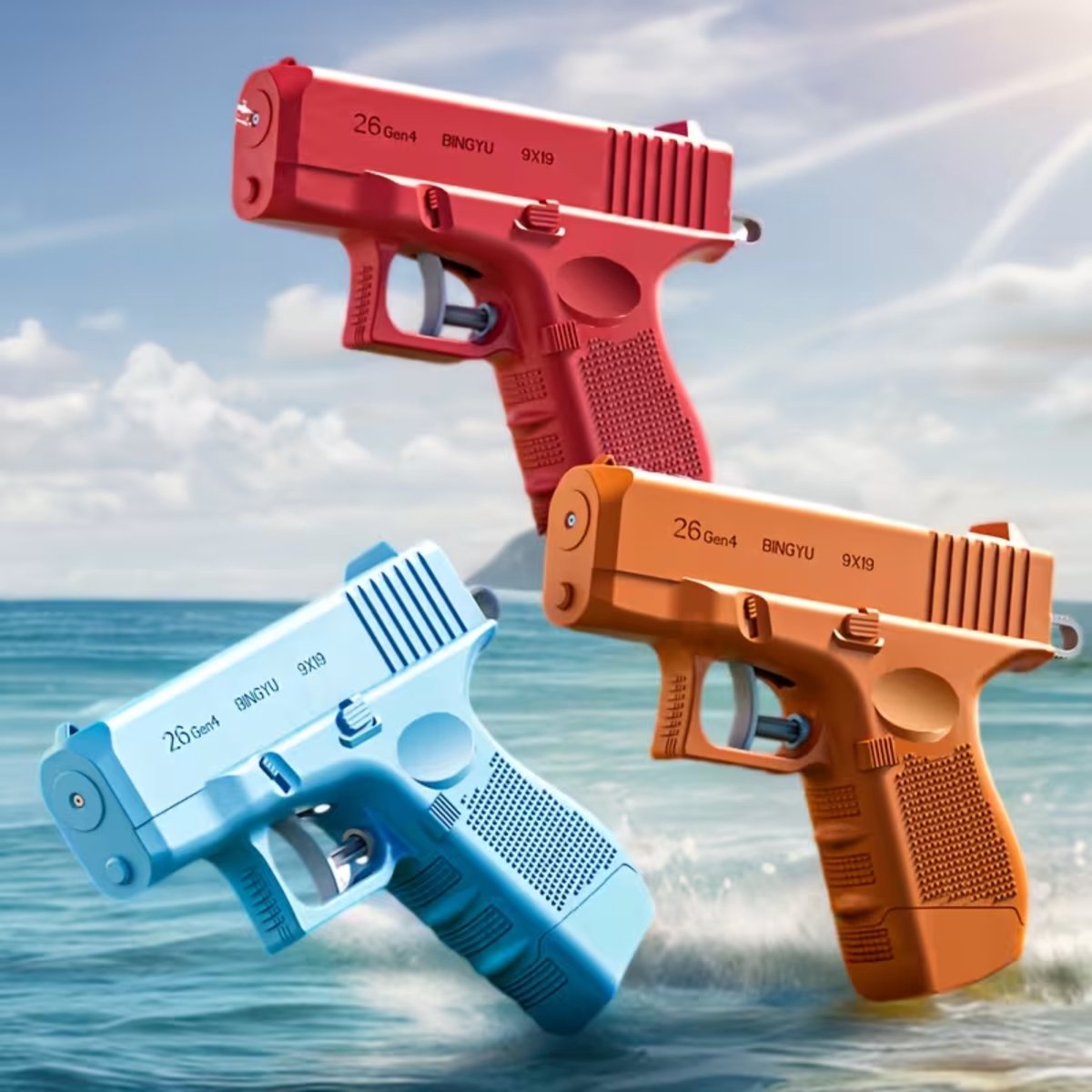 Prank Gun Waterpistool – Dubbelzijdige Grap Water Gun met Omgekeerde Spray & Verborgen Trekker – Zomer Speelgoed voor Kinderen en Volwassenen – Zwembad & Strand – Oranje — afbeelding 3