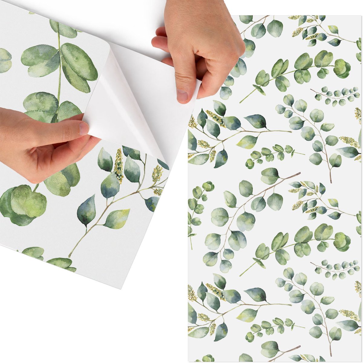 Tulup Meubelfolie - Botanische bladeren Decoratiefolie - 50x100 cm - Groente Meubelfolie - Wrapfolie Keuken - Scandinavisch Meubelfolie - Decoratiefolie - Tafeldecoratie - Bloemen en planten