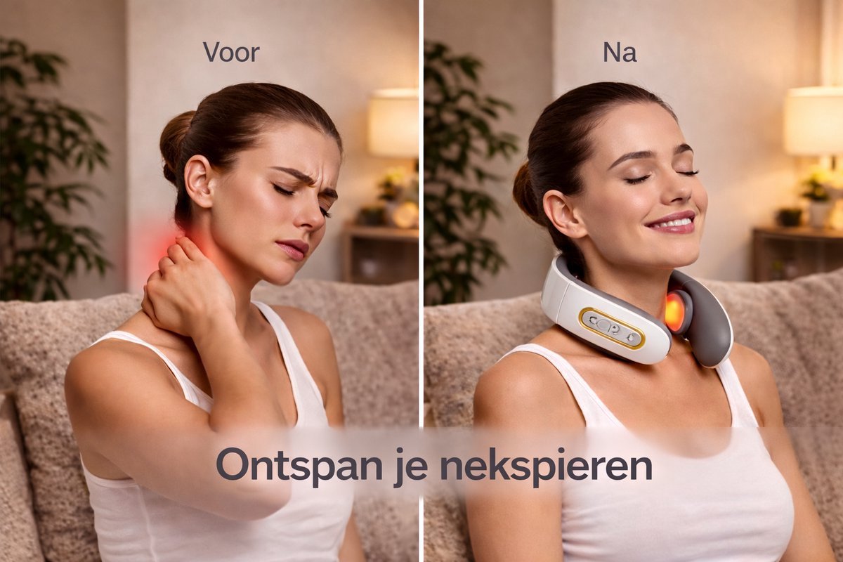 Nekmassage Apparaat met Warmtefunctie – Nekmassage Apparaat Draadloos – TENS Technologie – Massage voor Nek & Schouders – Elektrische Nekmassager – Draadloos & Ergonomisch Ontwerp – Inclusief Verkoelende Doek thumbnail 3