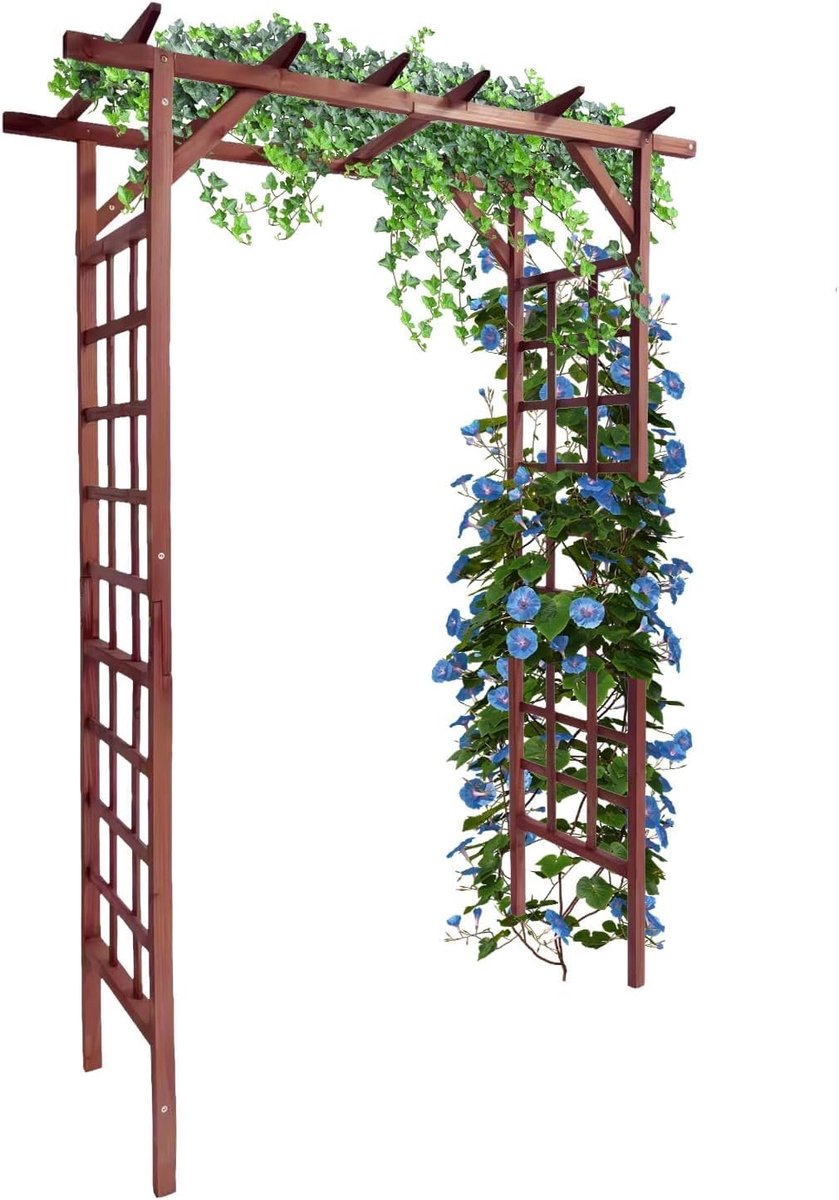 Houten Rozenboog / Tuinboog - 215 cm - Massief Hout - Trellis voor Klimplanten - Decoratieve Pergola voor Tuin, Patio & Bruiloften