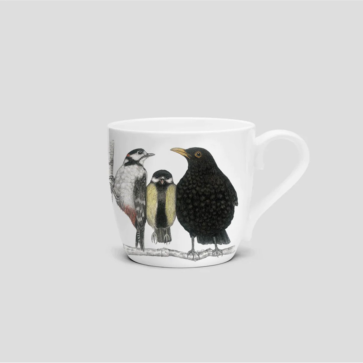 Charlotte Nicolin Birdland mok, beker, vogels, fijn porselein, kleurrijk, 415 ml, MU8409