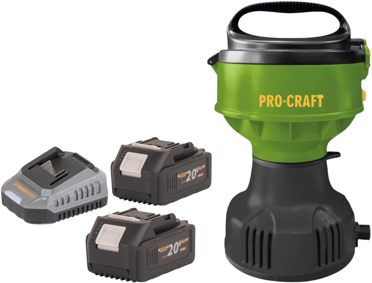 Procraft CPN22bb accu-zwembadpomp 20 V 3200 l/u + 2x accu 4,0 Ah + oplader