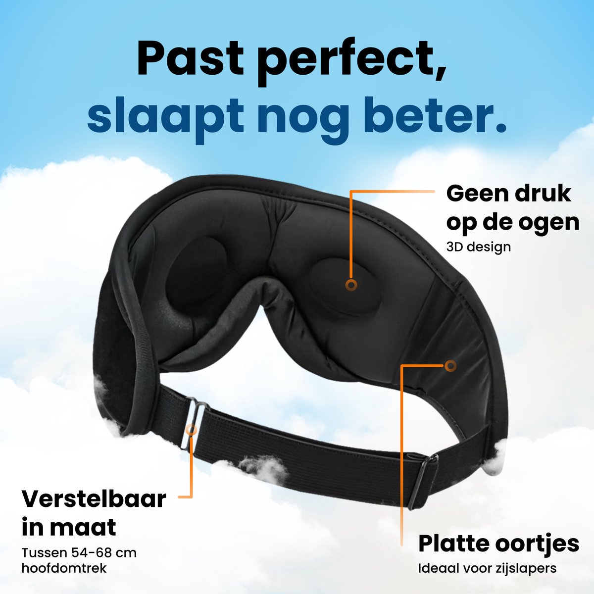 PurelyGoods® Slaapmasker Bluetooth - Oogmasker Slaap - Koptelefoon - Verduisterend - Vrouwen en Mannen — afbeelding 2