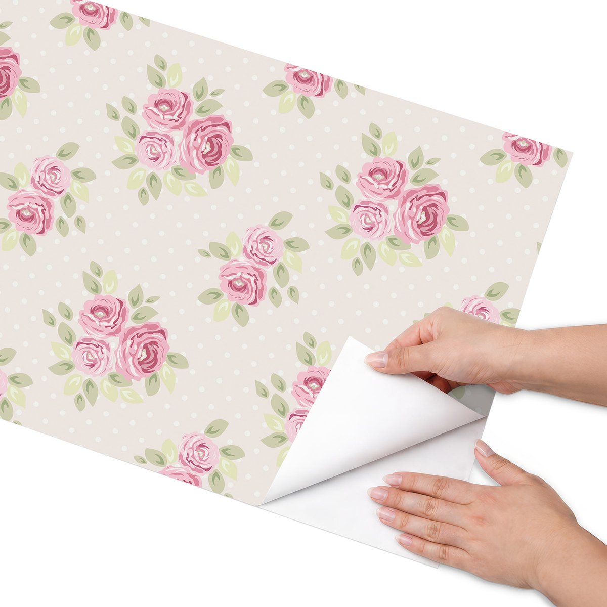 Coloray Meubel Wrap Folie - Roze Meubelfolie - 50x100 cm - Plakfolie Meubels Bloemenpatroon - Decoratiefolie Zelfklevend - Vintage Meubelfolie - Meubelfolie Zelfklevend - Badkamer decoratie - Bloemen en planten
