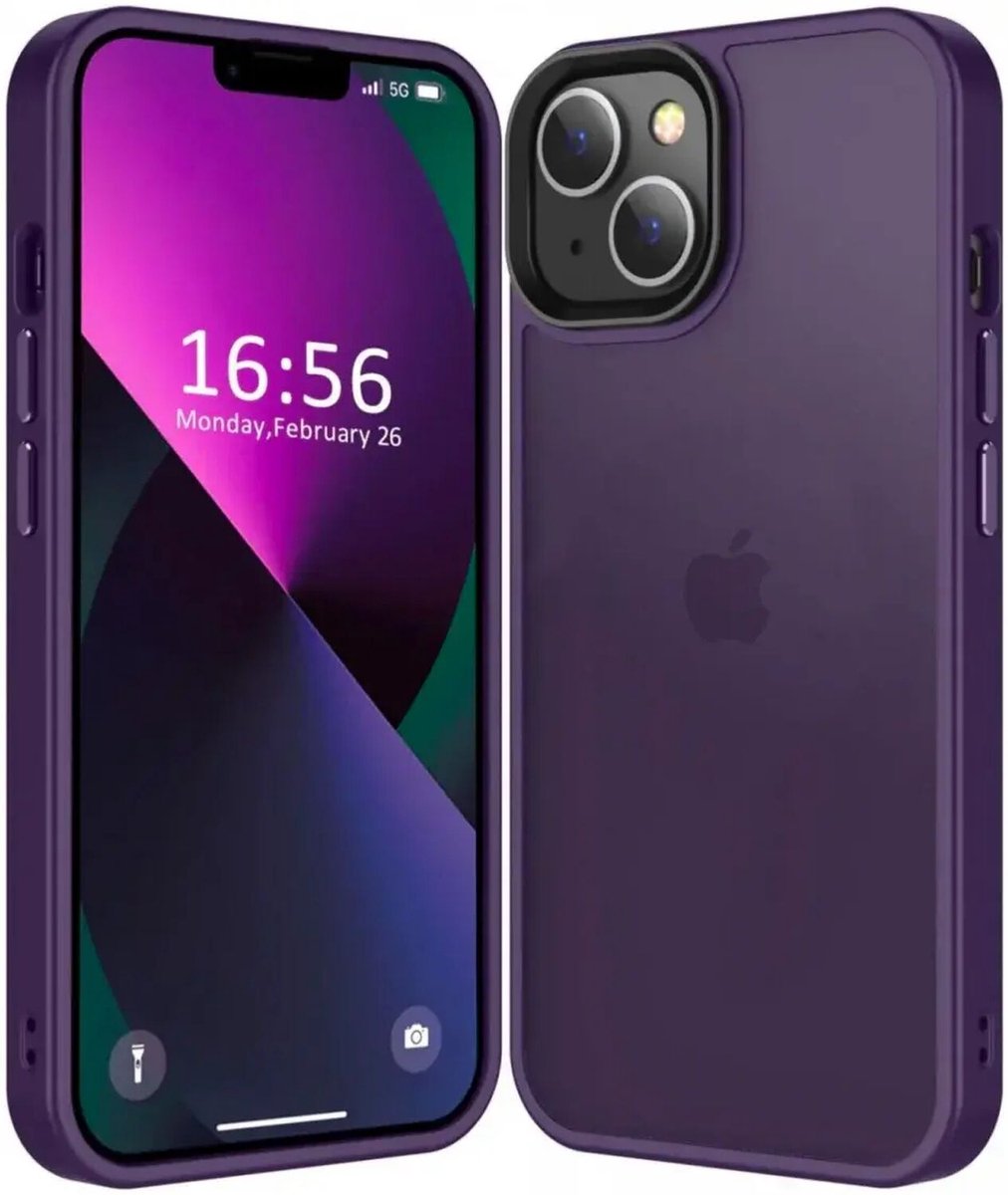 Hoesje Geschikt voor Apple iPhone 15 Plus - Matte Back Cover - Paars