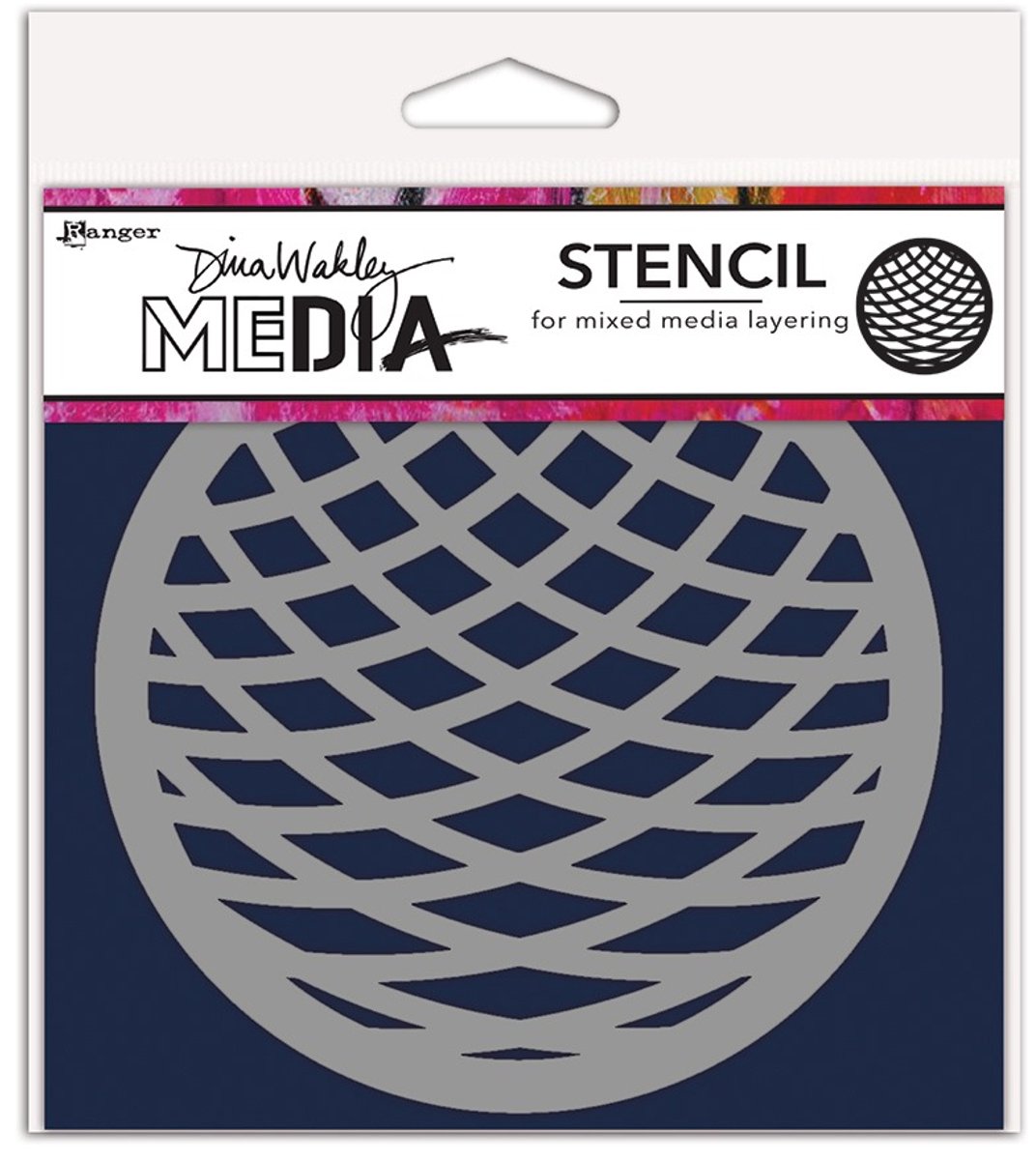 Dina Wakley media stencil - Squished coaster