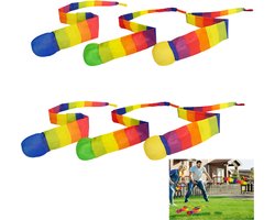 6 stuks - Buitenspeelgoed - Werpbal - Komeetbal- Bal met staart - Vangbal set - Sensorisch speelgoed - Zachte schuimbal - Met lange staart - 65cm - 3 kleuren - voor Kinderen Sensorische Oefening & Hand-oog Coördinatie