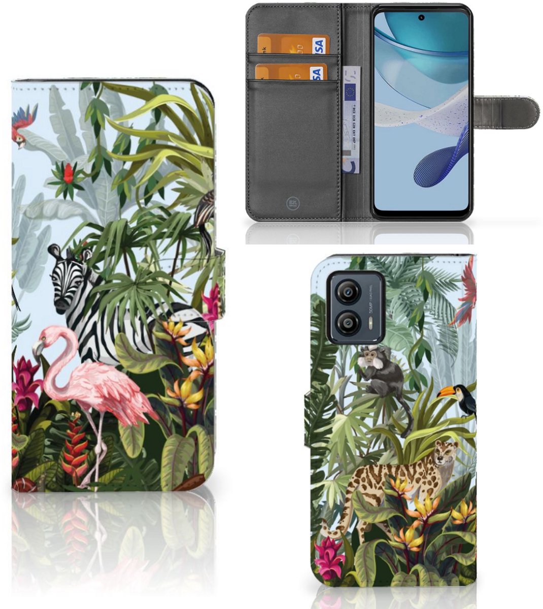 Telefoonhoesje met Pasjes voor Motorola Moto G53 Jungle