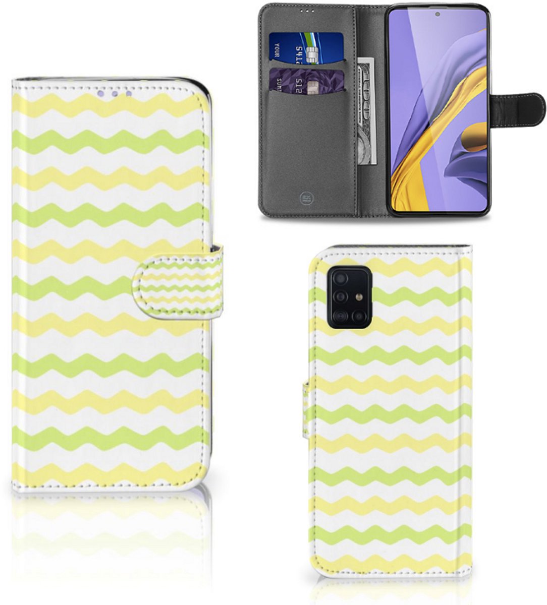 Samsung Galaxy A51 Telefoon Hoesje Waves Yellow