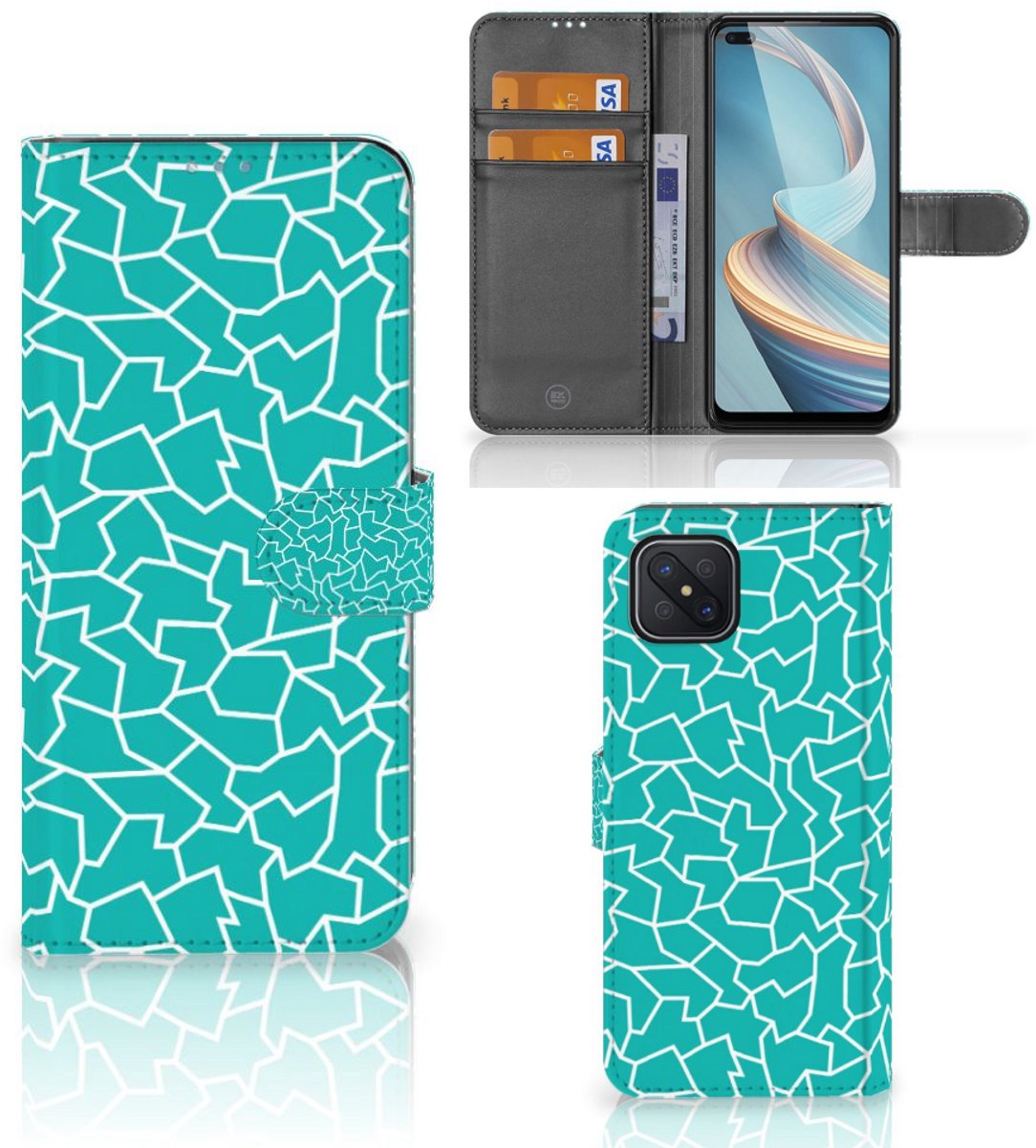 OPPO Reno4 Z Hoesje Cracks Blue