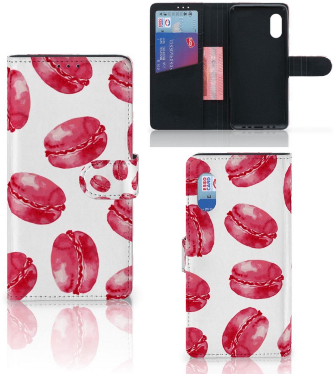 Samsung Xcover Pro Book Cover Pink Macarons