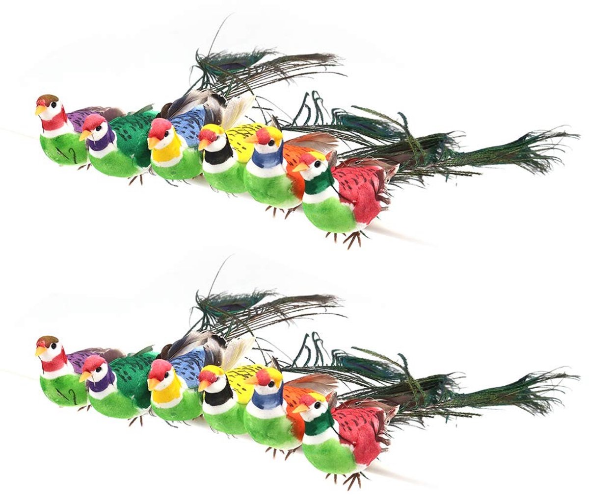 Cosensi - Decoratieve Vogels - DIY Kunstplanten - Creatief en Handgemaakt - Kunststof - Tuin Decoratie - Feestelijke Versiering - Geschikt voor Bin...