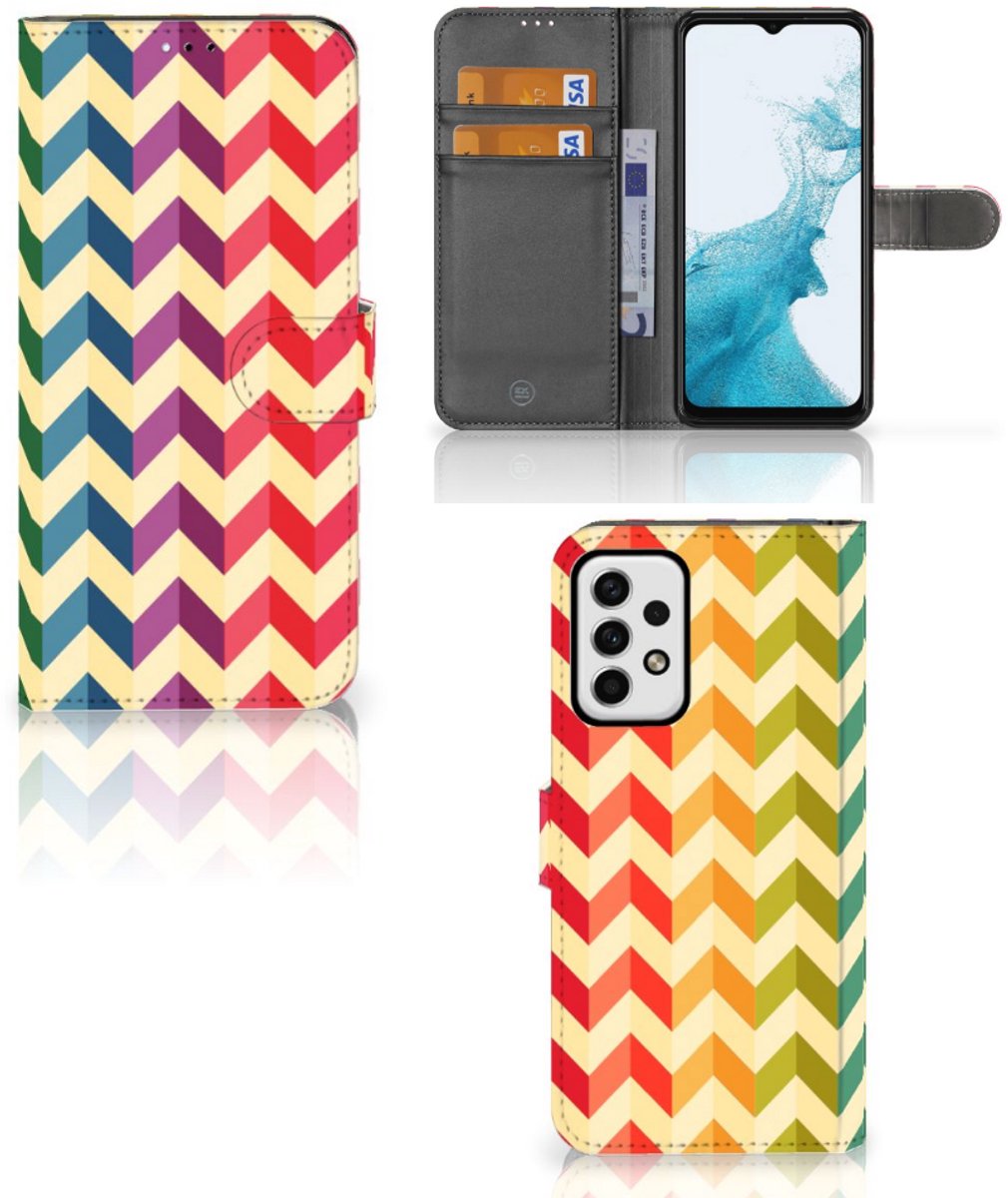 Samsung Galaxy A23 Telefoon Hoesje Zigzag Multi Color
