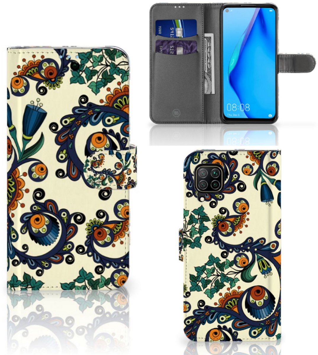 Wallet Case Huawei P40 Lite Barok Flower