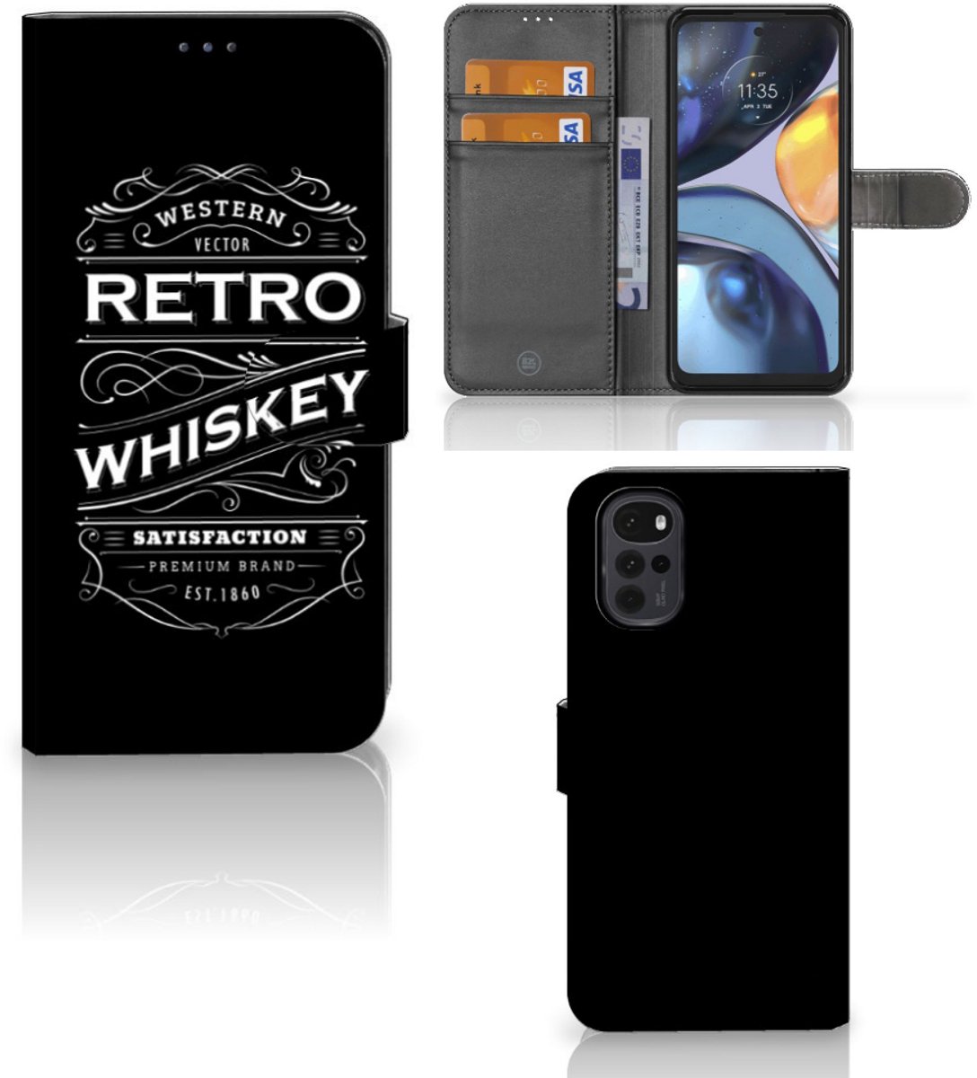 Motorola Moto G22 Book Cover Whiskey