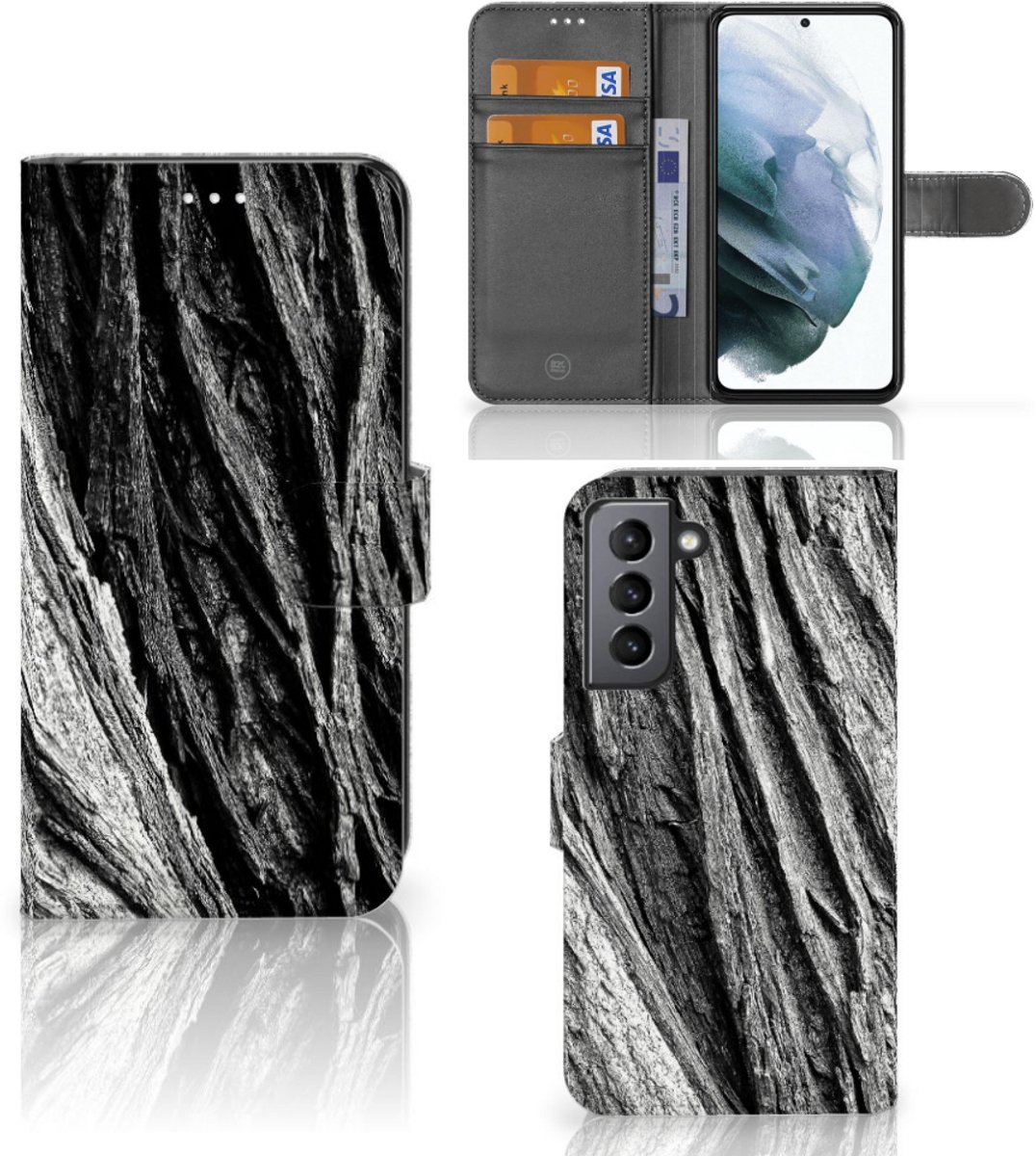 Book Style Case Samsung Galaxy S21 FE Boomschors Grijs