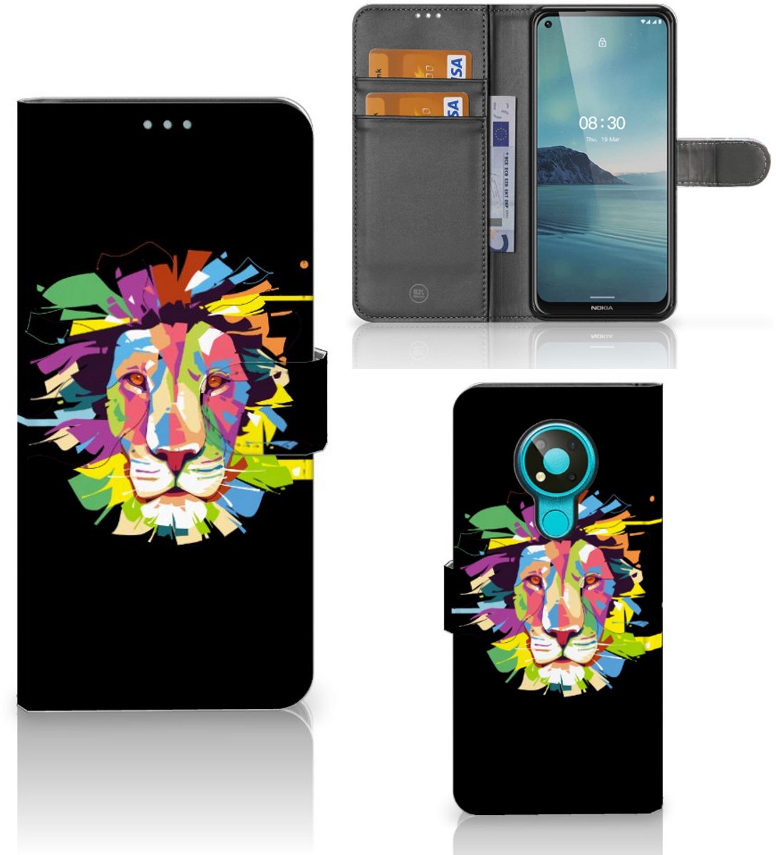 Nokia 3.4 Leuk Hoesje Lion Color