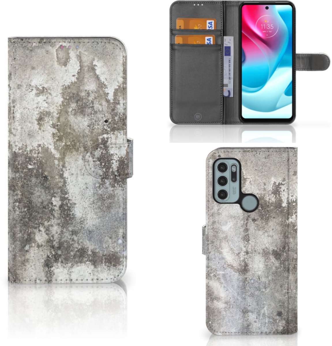 Motorola Moto G60s Bookcase Beton Print