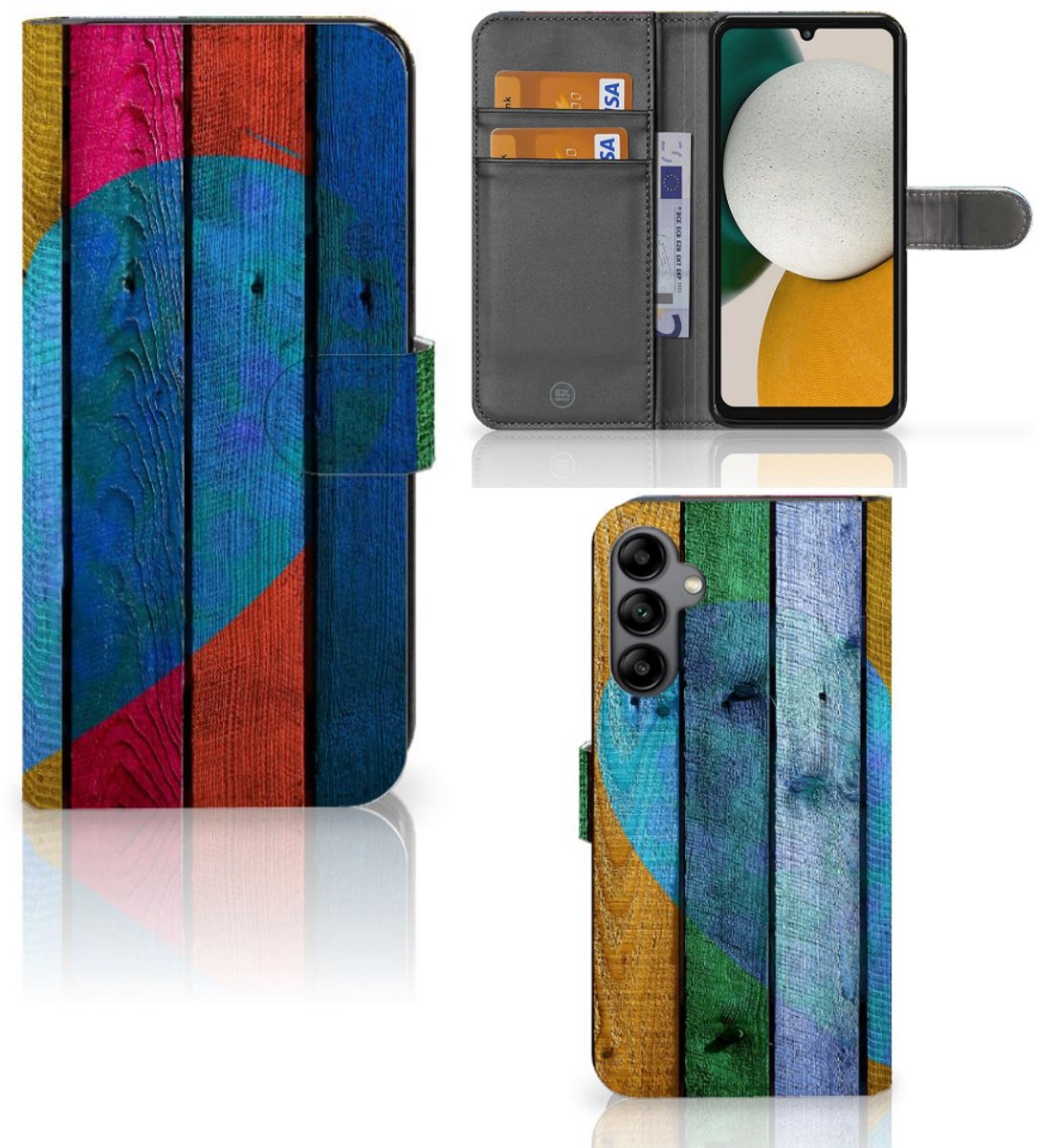 Samsung Galaxy A34 Book Style Case Wood Heart - Cadeau voor je Vriend