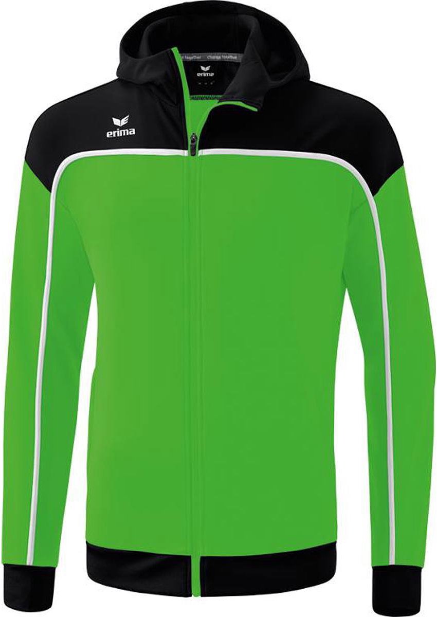 Erima Change Trainingsjack Met Capuchon Kinderen - Green / Zwart / Wit | Maat: 128