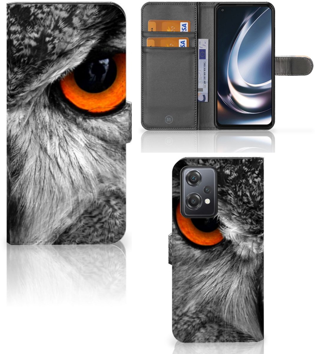 OnePlus Nord CE 2 Lite Telefoonhoesje met Pasjes Uil