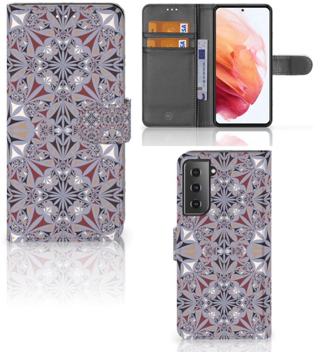 Samsung Galaxy S21 Bookcase Flower Tiles