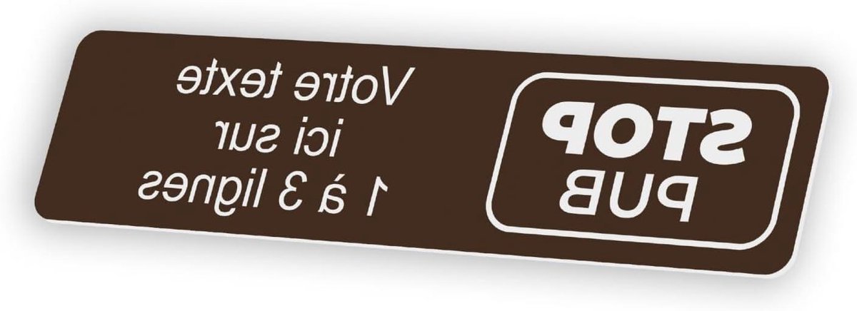Brievenbusplaat - Adresplaatje Zelfklevend - Publiek Stoppen - Gepersonaliseerd Gegraveerd - 10 x 25 cm - Bruin