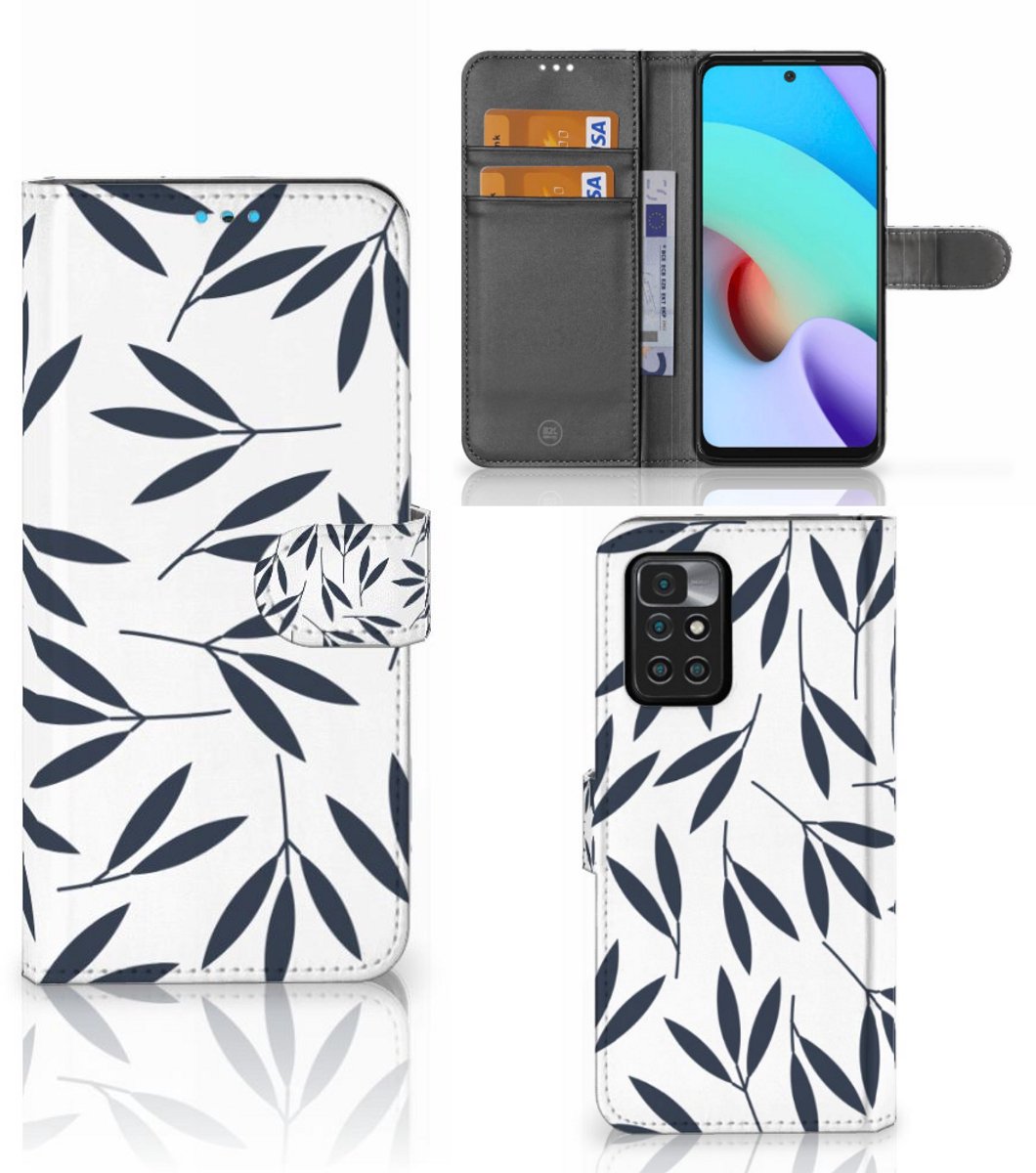 Xiaomi Redmi 10 Hoesje Leaves Blue