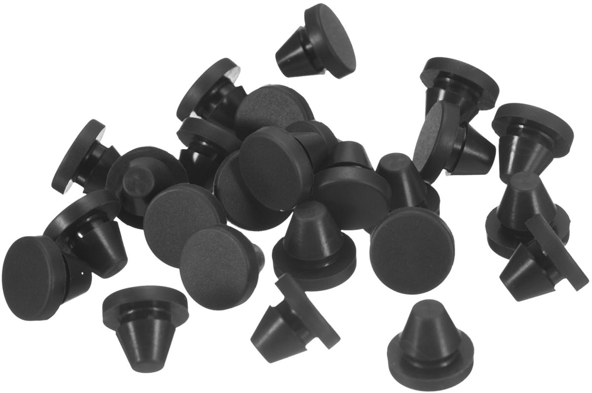 Cosensi - Silicone Plug-In Stops - Waterdichte Stoppen - Zwart - Voor 7-8mm Gaten - Hoogwaardige Rubber Caps - Set van 25 Stuks