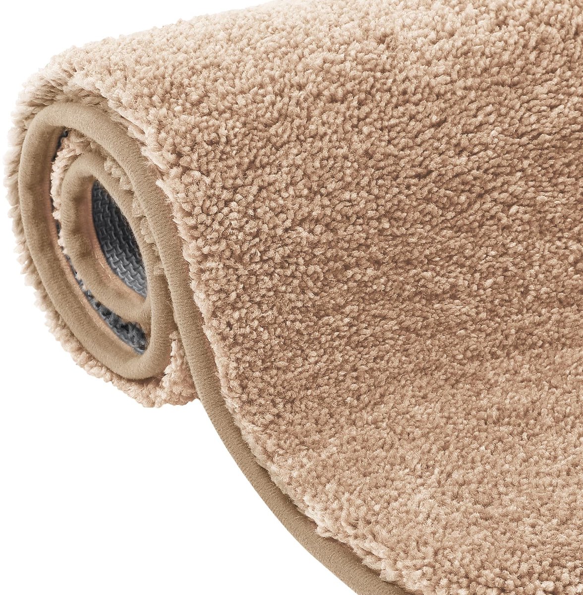 NTHProducts - Badkamer Tapijten - Antislip - 3X Levensduur - Beige - Zacht & Absorberend - Ideaal voor drukke badkamers
