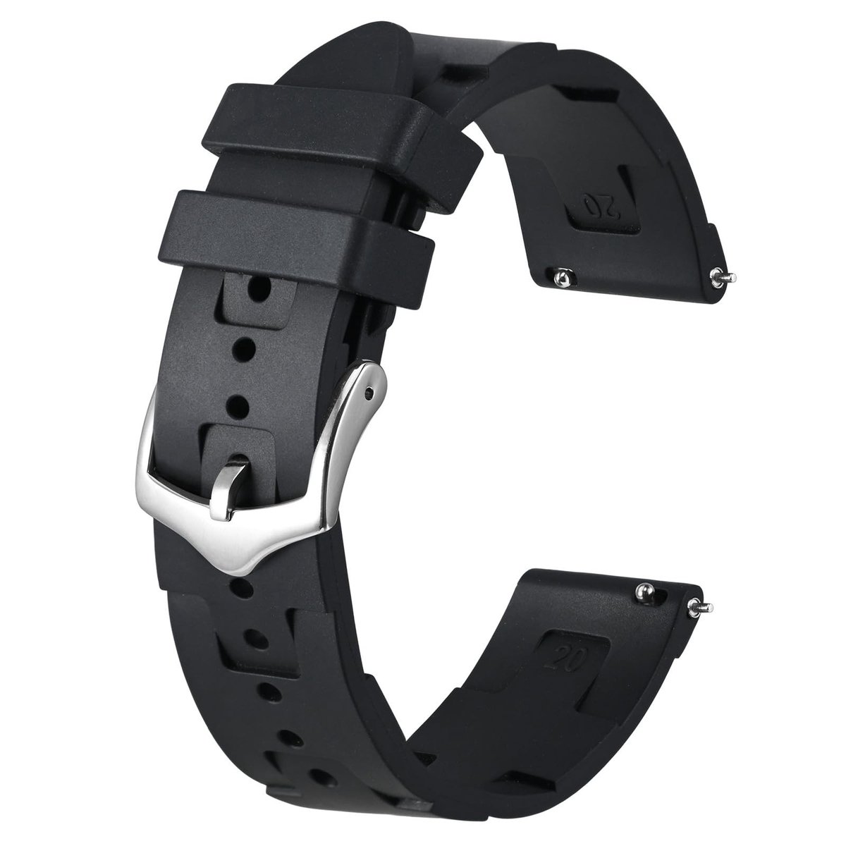 Cosensi - Duikhorloge Band - Rubber Quick Release - 20 mm 22 mm - Waterdicht en comfortabel - Ideaal voor dagelijkse activiteiten - Geschikt voor s...