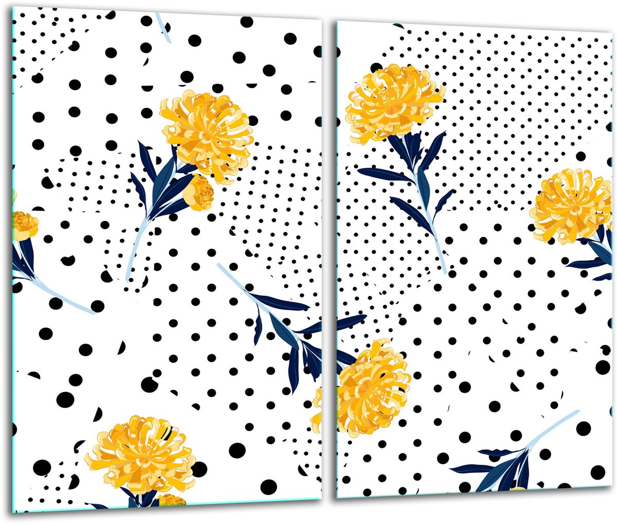 TMK ArtDeko - Snijplank - 30x52 cm - Kleurvolle Bloemen - Glas - Universeel