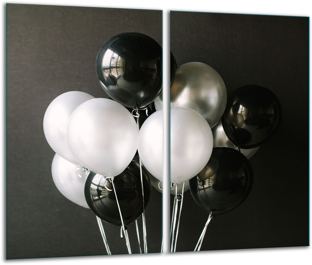 TMK ArtDeko 30x52 Serie - Glazen Snijplank - Ballonontwerp - Inductieveilig - 2 Stuks