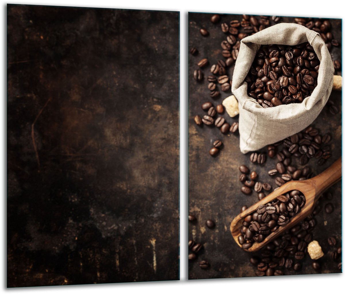 TMK ArtDeko Serie - Glazen Snijplank - 2x 30x52 cm - Koffie - Veilig