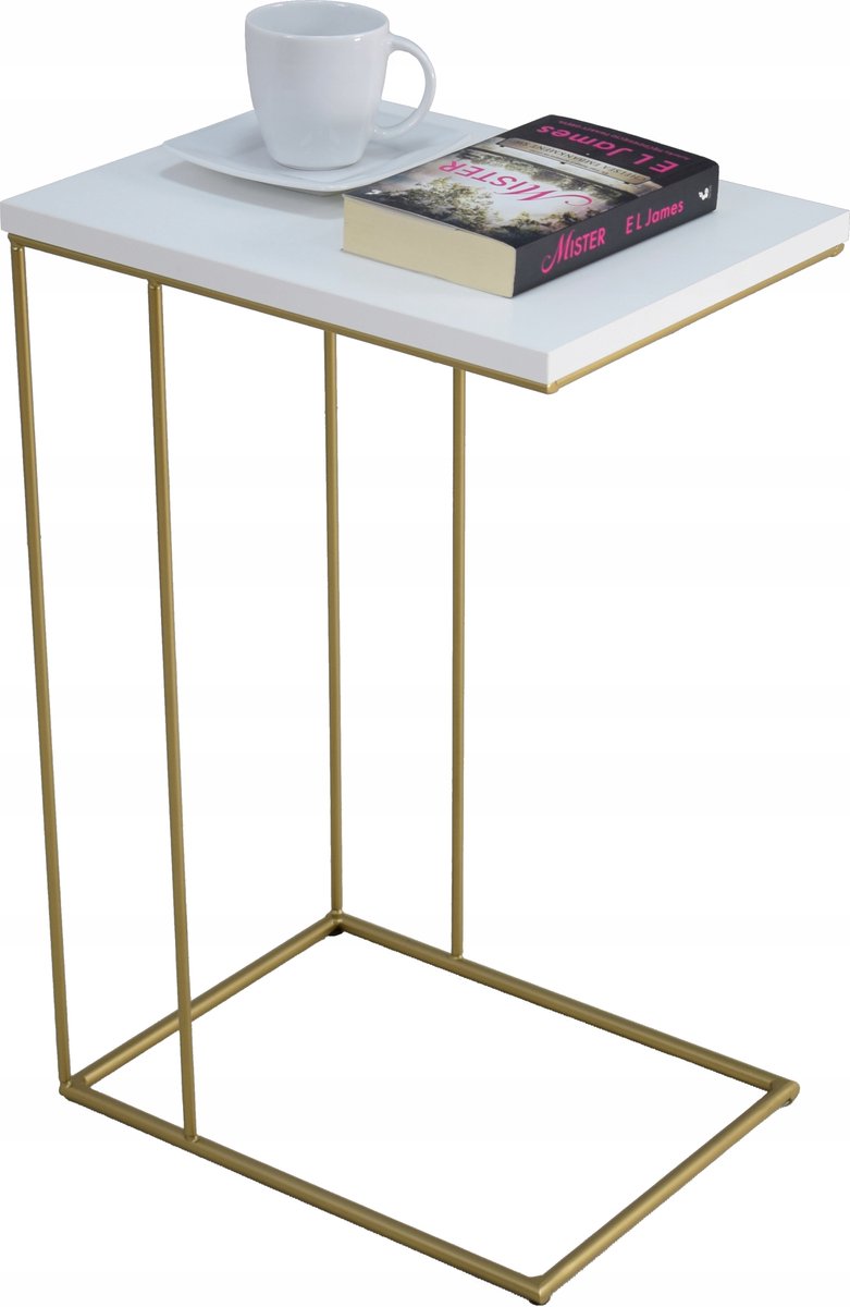 FutuStal - Bijzettafel - Zwart/Bruin - Roestvrij - Elegant