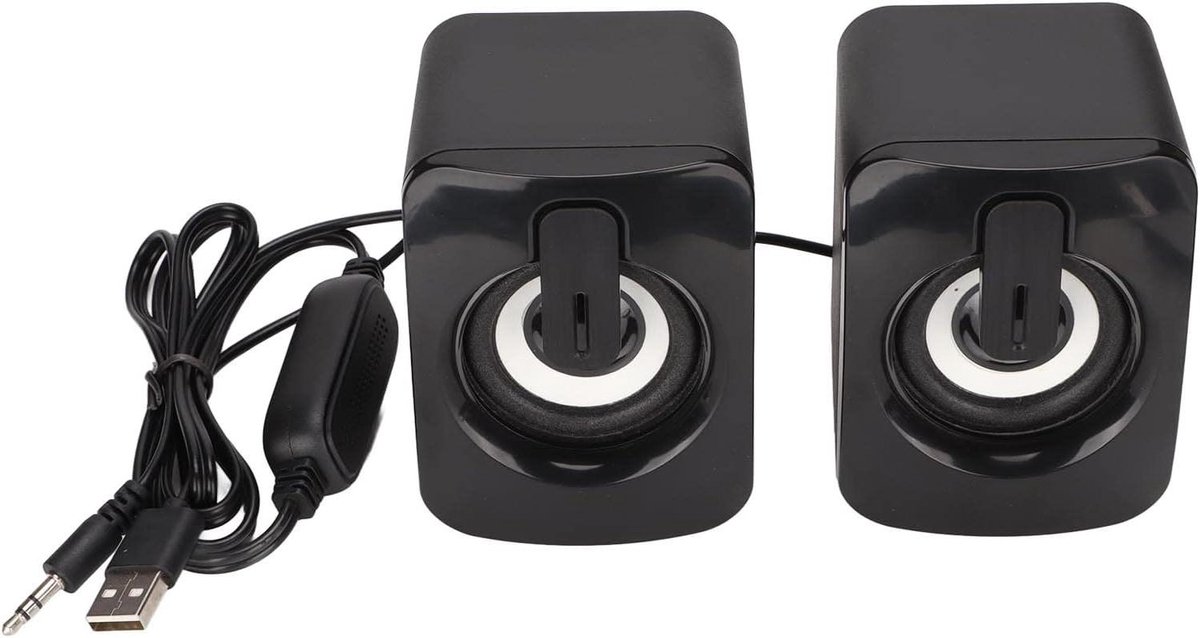Mini Computer Speakers - Desktop Laptop Geluid - Muziek Luisteren - Minder Vervorming - 6 cm Speaker - Zwart