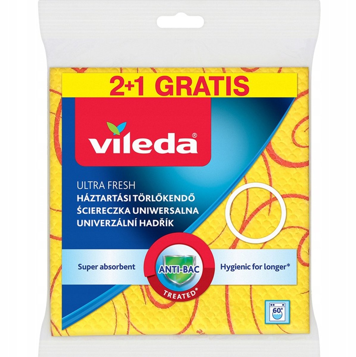 Vileda - Universele Doek - 39x36 cm - Jodium Zilver - 3 Stuks