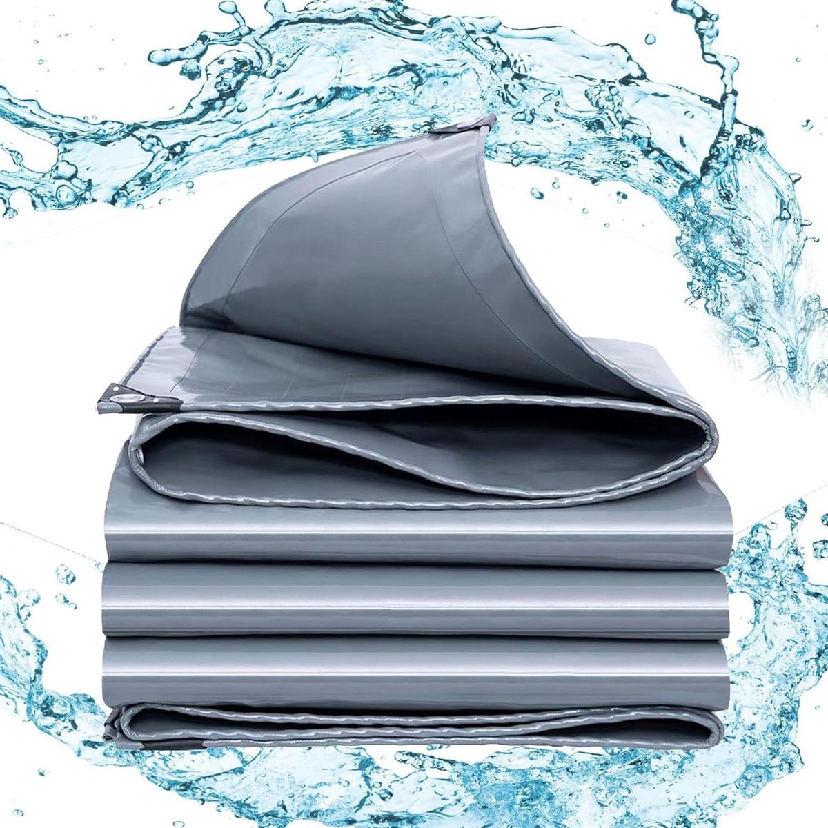 Waterdicht Dekzeil - Afdekzeil Zeil - Bescherming Binnen Buiten - Schimmelbestendig Scheurvast - 1x21 m 500g/m² - Grijs
