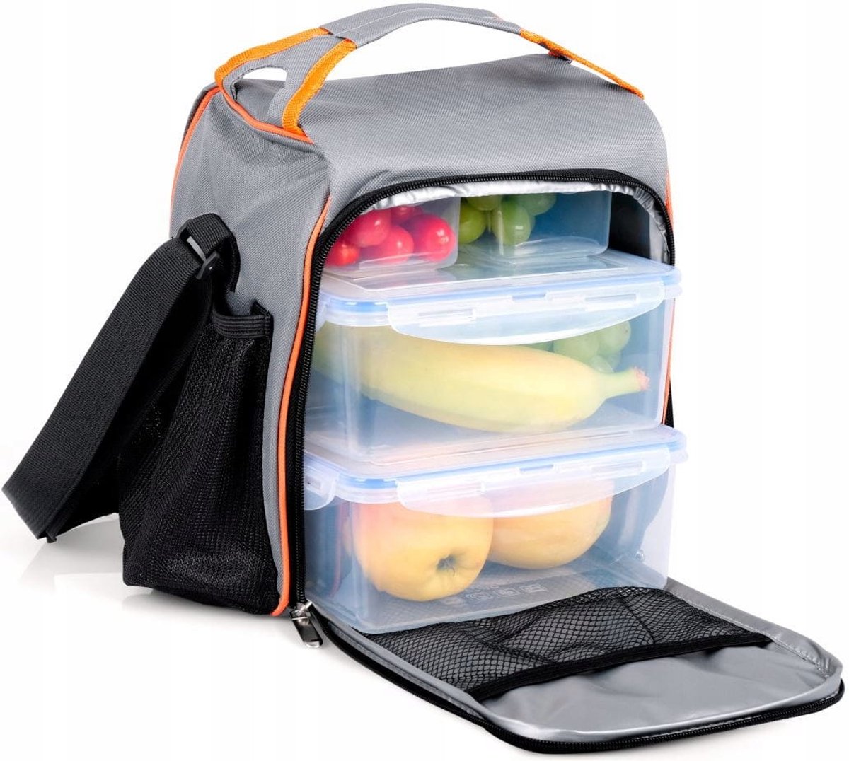 Promis TL09 Serie - Koeltas - 9 Liter - Grijs - Inclusief Voedselcontainers