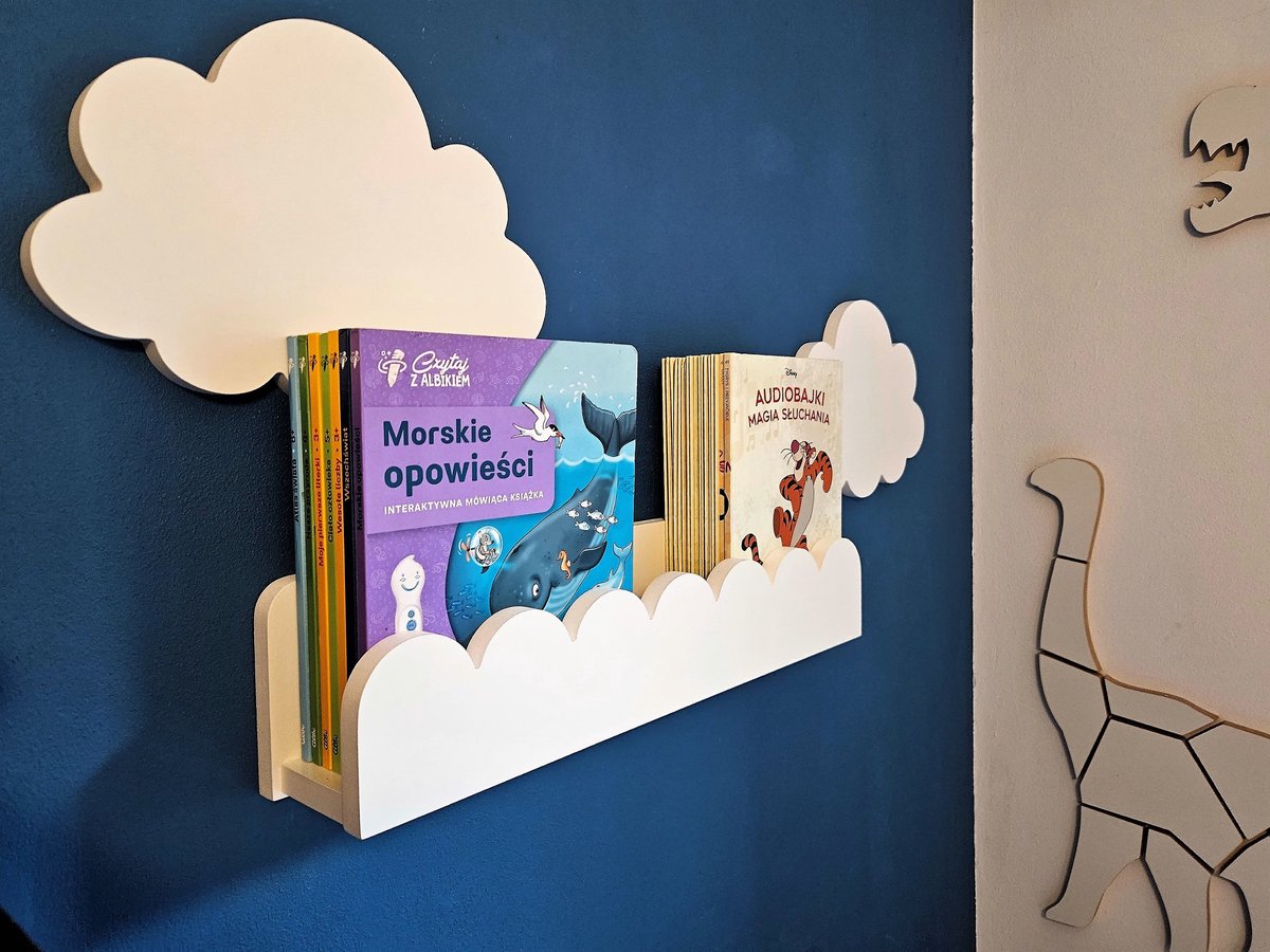 Moliland - Kinderboekenplank - MDF Wit - 58cm x 13,5cm - Prestige Klasse