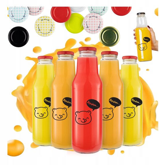 Bimberek KUBUŚ - Glazen Flessen - 750ml - Met Druk - Verschillende Kleuren van Bimberek — afbeelding 2