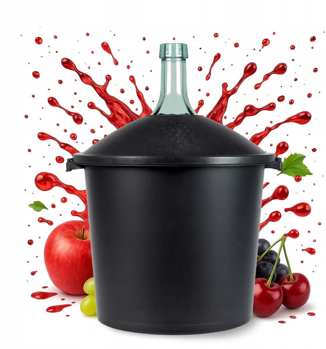 Bimberek - Wijnballon - Zeer dik glas - 25L - Beschermend mandje