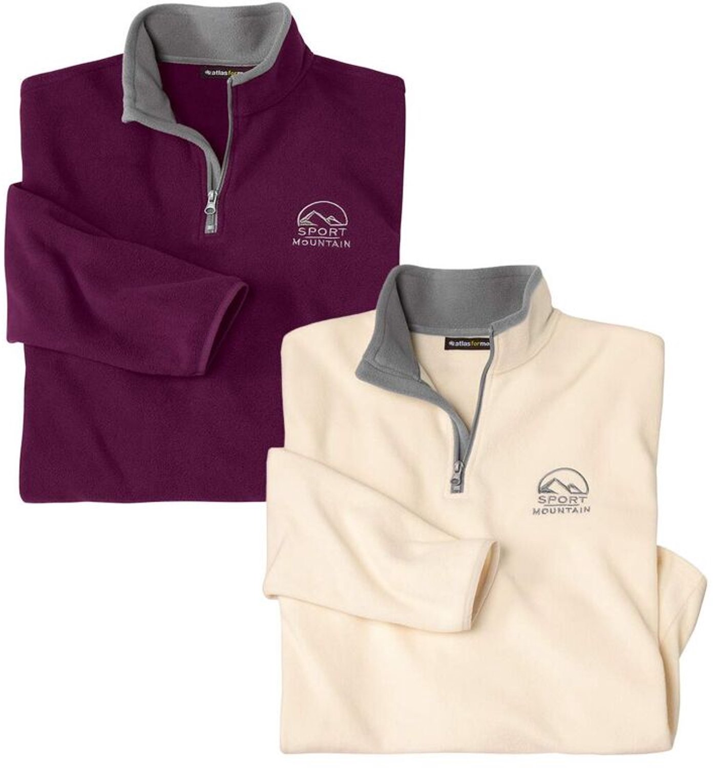 ATLAS FOR MEN - Set van 2 microfleece sweaters Sport Mountain - Heren - Verkrijgbaar in grote maten - 5XL