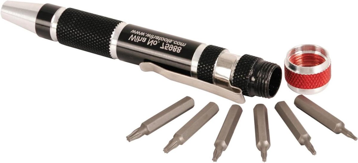 Precisie Schroevendraaierset - Bits & Handvat - Kleine Reparatie Werk - Magneetbithouder - 7 Delig - Aluminium