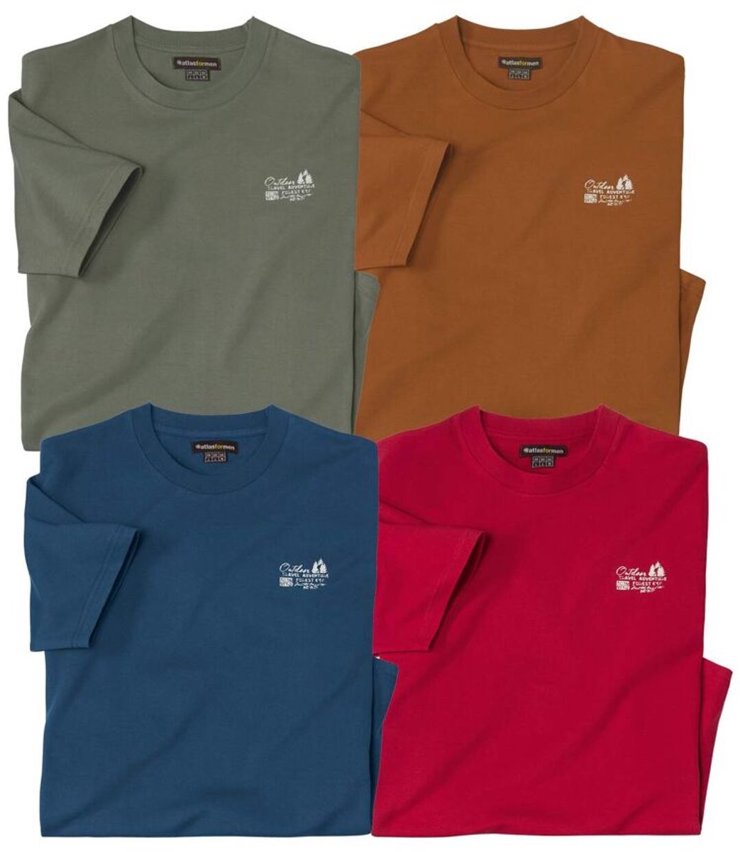 ATLAS FOR MEN - Set van 4 T-shirts Indian Summer - Heren - Verkrijgbaar in grote maten - M