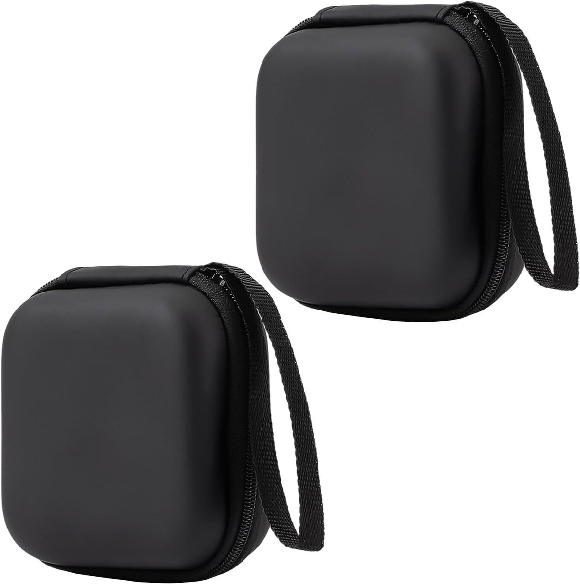 Set van 2 Oordopjes Tassen met Zwarte Koord, Handig voor Hoofdtelefoon en Kabels, Compact en Lichtgewicht (9 x 9 x 4.5 cm)