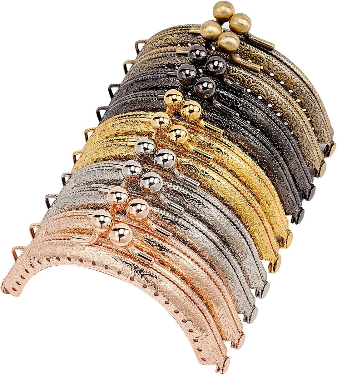 10 Stuks Retro Metalen Portemonnee Frame in 5 Kleuren voor DIY Handwerk en Tasnaaiwerk - 8.5cm Kussensluiting voor Muntzakjes en Accessoires